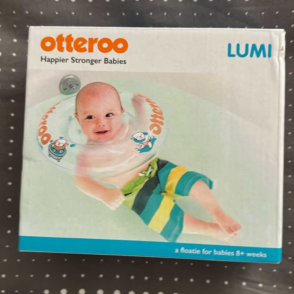 Otteroo Baby Swim Neck Ring - Clear with Cute Bear Design